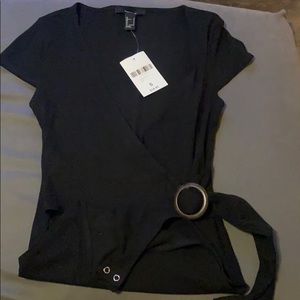 Forever 21 black Wrap bodysuit